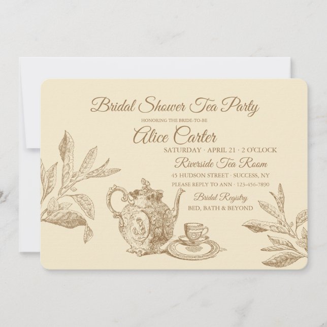 Convite Vintage Tea Invitation (Frente)