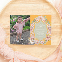 Vintage Tea para Duas Foto de Aniversário Whimsica