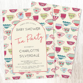 Convite Vintage Tea Party Baby Shower