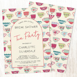 Convite Vintage Tea Party Bridal Shower Invitation