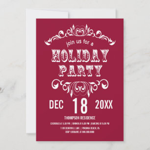 Convite Vintage Theater Bill Holiday Party