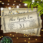 Convite Vintage Ticket de Ano Novo<br><div class="desc">Tíquete de estilo Trendy e Vintage convites de Véspera de Ano Novo prontos para seu toque personalizado.</div>