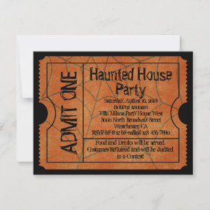 Convite Vintage Ticket Halloween