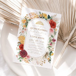 Convite Vintage Tropical Pampas Jardim Floral Quinceañera<br><div class="desc">Este elegante design apresenta várias florais de aquarelas misturadas com folhagem verde e grama pampas rústica em vários tons de vermelho,  pincel,  amarelo e verde. Personalize o convite com seus detalhes e se quiser reorganizar o estilo e posicionamento do texto,  pressione o botão "Clique para personalizar mais".</div>