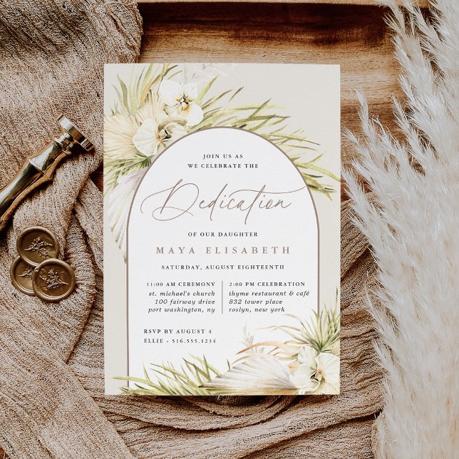 Convite Vintage Tropics Baby Dedication (Criador carregado)