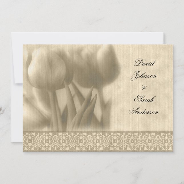 Convite Vintage Tulip Wedding (Frente)