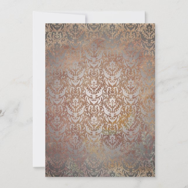 Convite Vintage Tuscan Damask Invacking (Frente)