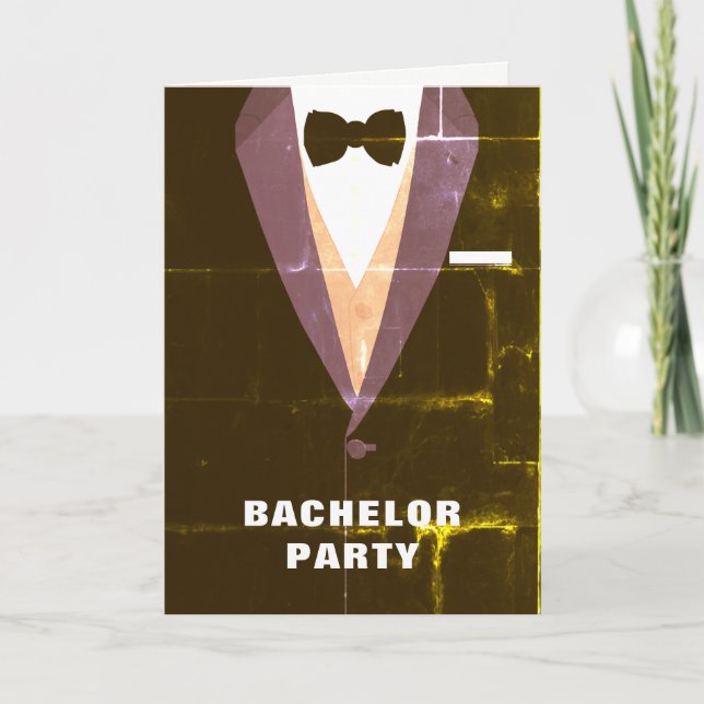 Convite Vintage Tuxedo Bachelor Party (Frente)