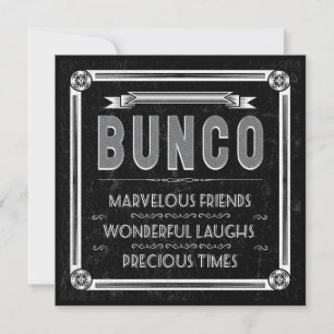 Convite Vintage Typografia Bunco Invite