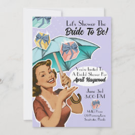 Convite Vintage Umbrella Style Chá Party - Violet