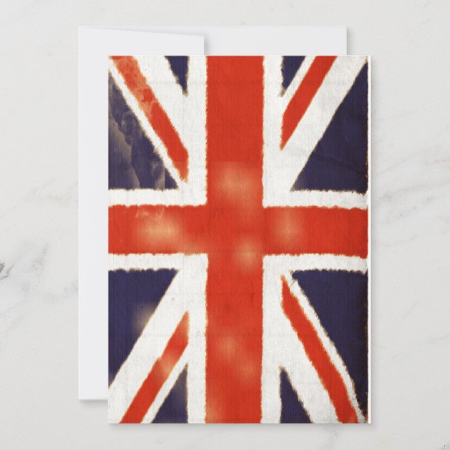 Convite Vintage Union Jack Invitation (Vertical) (Frente)