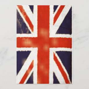 Convite Vintage Union Jack Invitation (Vertical)