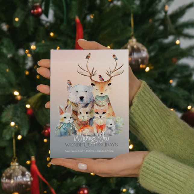 Convite Vintage Vibe Winter Wonderland Christmas Card (Criador carregado)