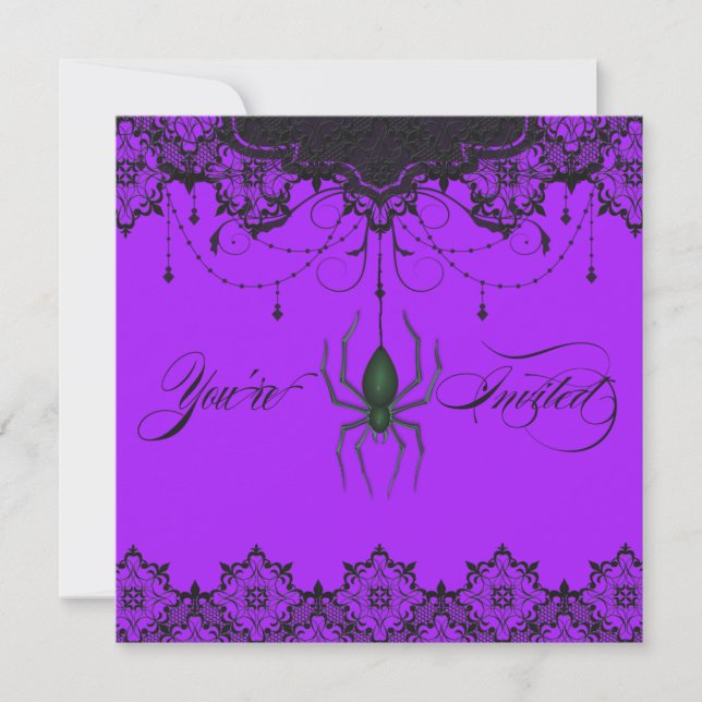 Convite Vintage Victorian Berry Spider (Frente)