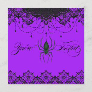 Convite Vintage Victorian Berry Spider