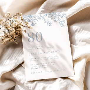 Convite Vintage Victorian Elegant 80 Birthday