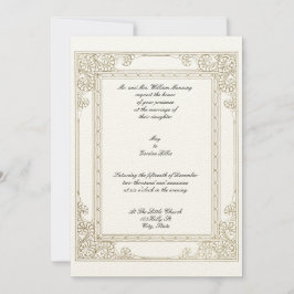 Convite Vintage Victorian Era 1877 Simple Frame