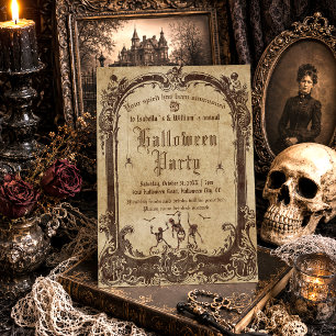 Convite Vintage Victorian Gothic Halloween
