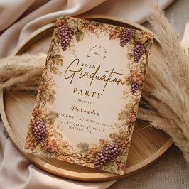 Convite Vintage Vineyard Graduation Party