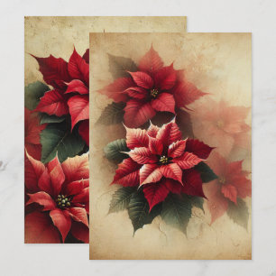 Convite Vintage Vintage Watercolor Poinsettia Paraminagem