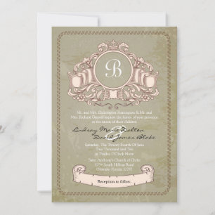 Convite Vintage Vinyard para casamento