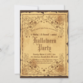 Convite Vintage, vitoriano, festa de bruxas gótica