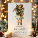 Convite Vintage, vitoriano, festa de Natal Angel Holiday<br><div class="desc">Convide convidados para uma reunião mágica de férias com este convite de festa de anjo vitoriano de Natal vitoriano. Apresentando um belo anjo vitoriano segurando uma árvore de Natal, esta nostálgica design exumenta o calor e a alegria da estação. Perfeito para comemorações tradicionais de férias, este encantador convite dá palco...</div>