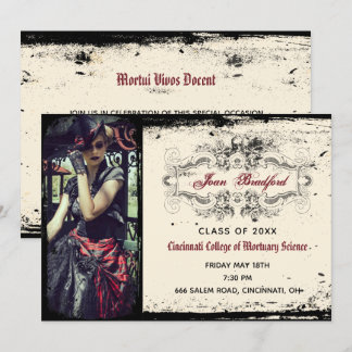 Convite Vintage, Vitoriano, Graduação do Crânio Foto