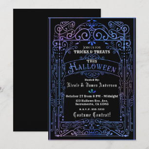 Convite Vintage vitoriano vencedor do Deco Halloween