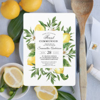 Vintage Watercolor Lemons Amarelos e Quadro Folha