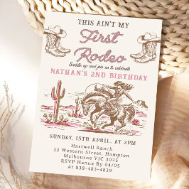 Convite Vintage Western Cowboy Birthday Invitation 