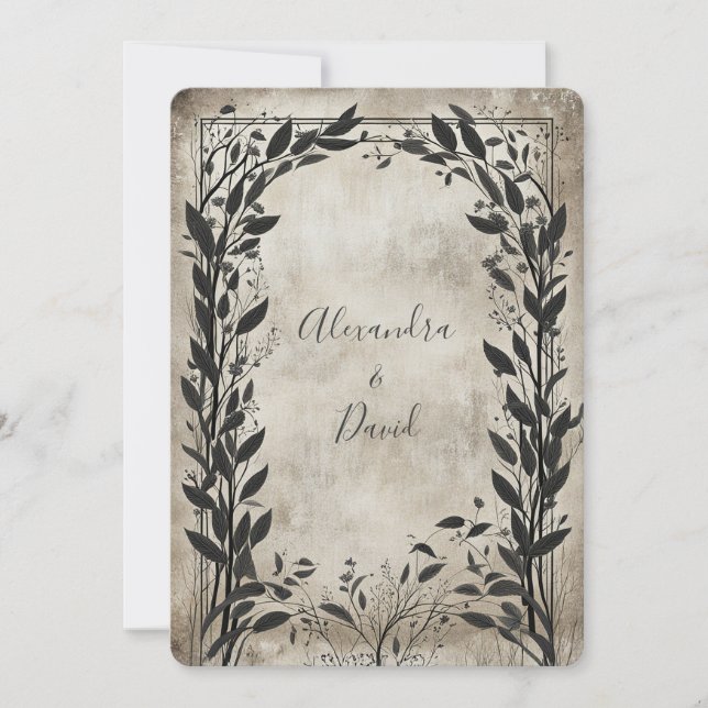 Convite Vintage Whispering Willow (Frente)