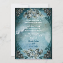 Vintage White Flowers Cloudy Sky Casamento Românti