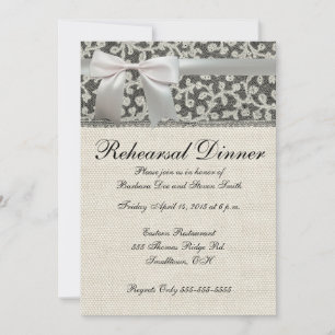 Convite Vintage White Lace e Linen