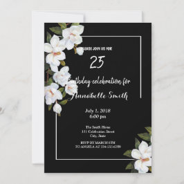 Convite Vintage White Rose Birthday