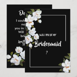 Convite Vintage White Rose Bridesmaid