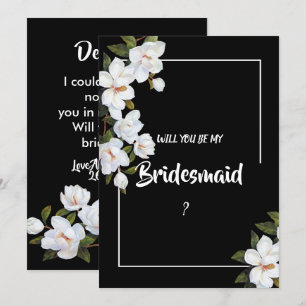 Convite Vintage White Rose Bridesmaid