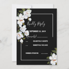 Convite Vintage White Rose RSVP