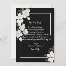 Convite Vintage White Rose será minha dama de honra