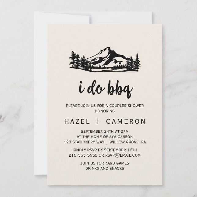 Convite Vintage Wilderness I Do CHURRASCO (Frente)