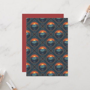 Convite Vintage Wilderness Sunset Mandala