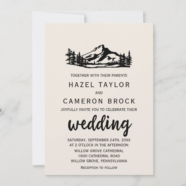 Convite Vintage Wilderness Wedding (Frente)