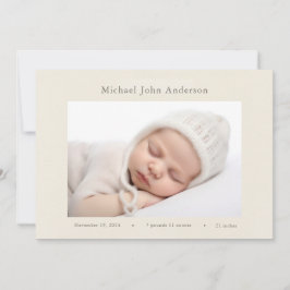 Convite Vintage Wildflower Photo Birth Announcement