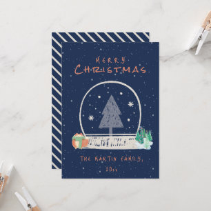 Convite Vintage Winter Snow Night Christmas Card