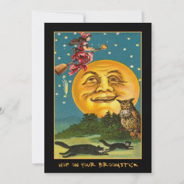 Convite Vintage Witch Sobre Chamada De Texto Sangrento