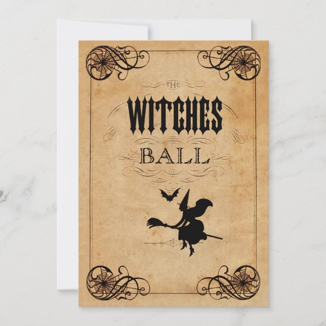 Convite Vintage Witches Ball Sweet 16 Duplo Lado (Frente)