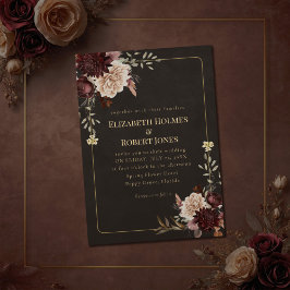 Convite Vintage Witchy Floral Wedding Invitation