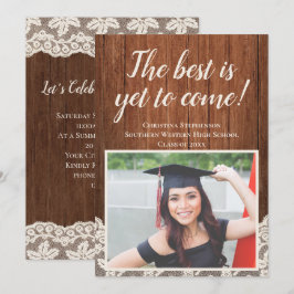 Convite Vintage Wood Best está para a graduação de fotos