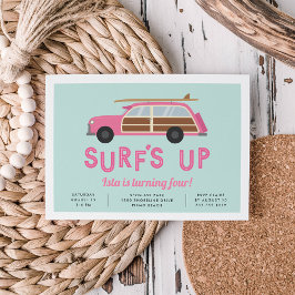 Convite Vintage Woody Car Birthday Party Invitation