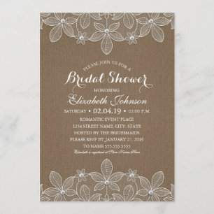 Convite Vintagem Elegante De Ruptura Rústica Do Chá de pan